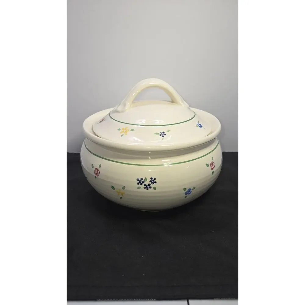 Vintage Pfaltzgraff Vickie Hanson Spectrum 3 Qt Round Covered Casserole Dish Lid